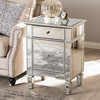 Baxton Studio Claudia Hollywood Regency Glamour Style Mirrored Nightstand 136-7482